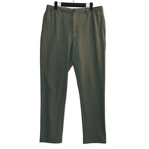 Chubbies Everywhere Performance Pants Large Olive Green Elastic Waist Zip Pocket - Picture 3 of 12